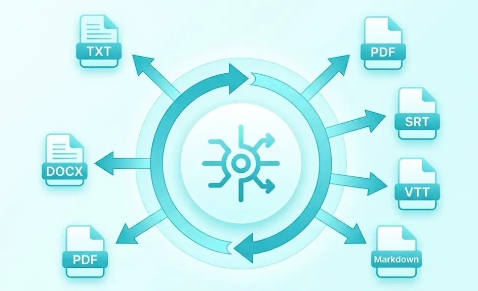 Export transcripts in multiple formats